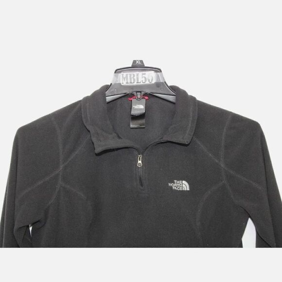 The North Face Fleece Pullover Size Medium Black Quarter Zip Long Sleeve Casual - Picture 2 of 7